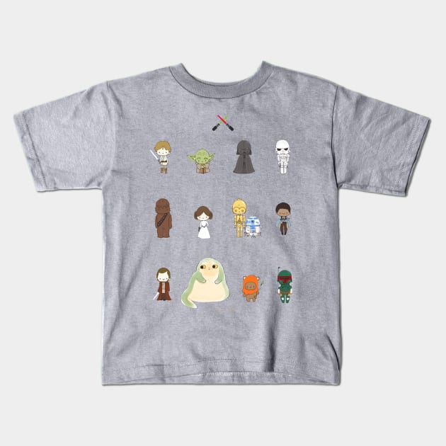 Epic Space Opera Kids T-Shirt by catplusmouse